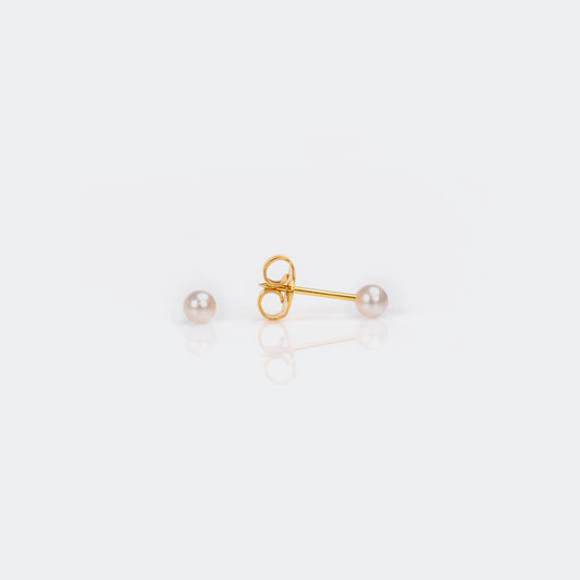 System 75™ White Pearl Piercing Studs - Gold Plated