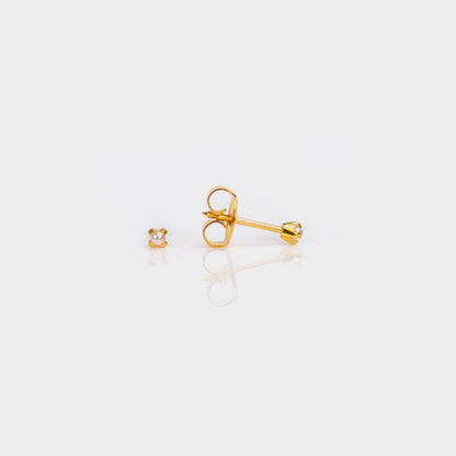 System 75™ Prong Set Pearl Piercing Studs - 2mm - Regular Post - Gold Plated