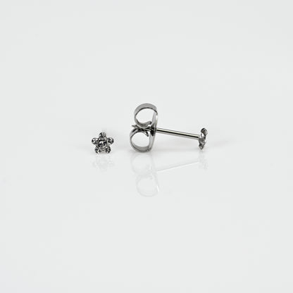 System 75 Mini Daisy Piercing Studs - April Crystal - Regular Post - Stainless Steel