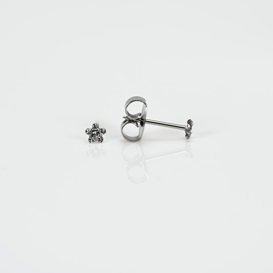System 75 Mini Daisy Piercing Studs - April Crystal - Regular Post - Stainless Steel