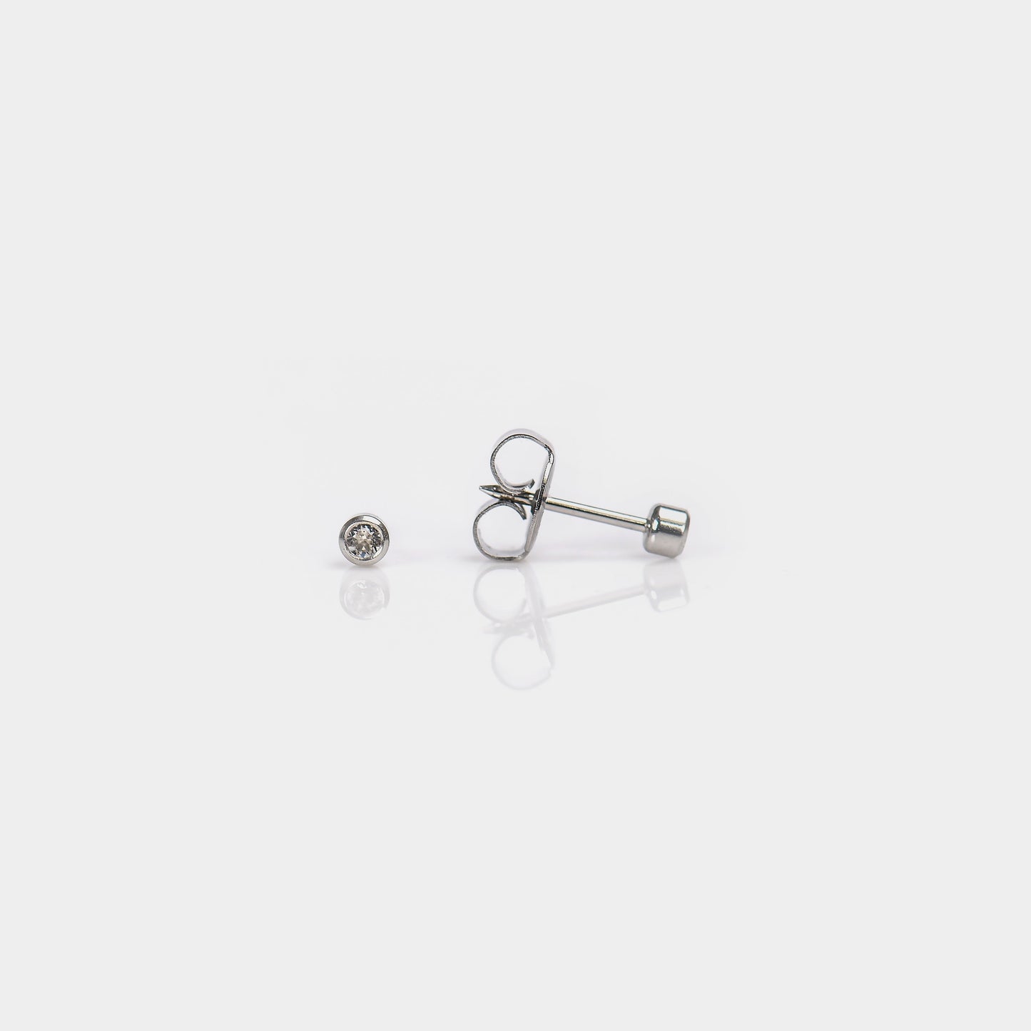 System 75™ Bezel Set Piercing Studs - 2mm - Baby Post - Stainless Steel