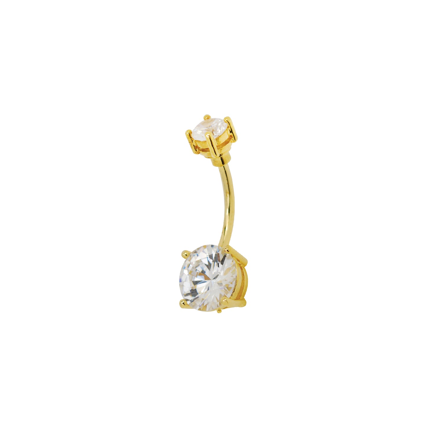 Baby Phat 14 Gauge Navel Jewelry - Clear Crystal - Gold Plated