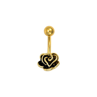 Baby Phat 14 Gauge Flower Navel Jewelry - Gold Plated