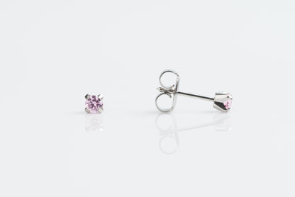 Prong Set Pink Cubic Zirconia System 75™ Piercing Studs