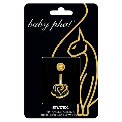 Baby Phat 14 Gauge Flower Navel Jewelry - Gold Plated