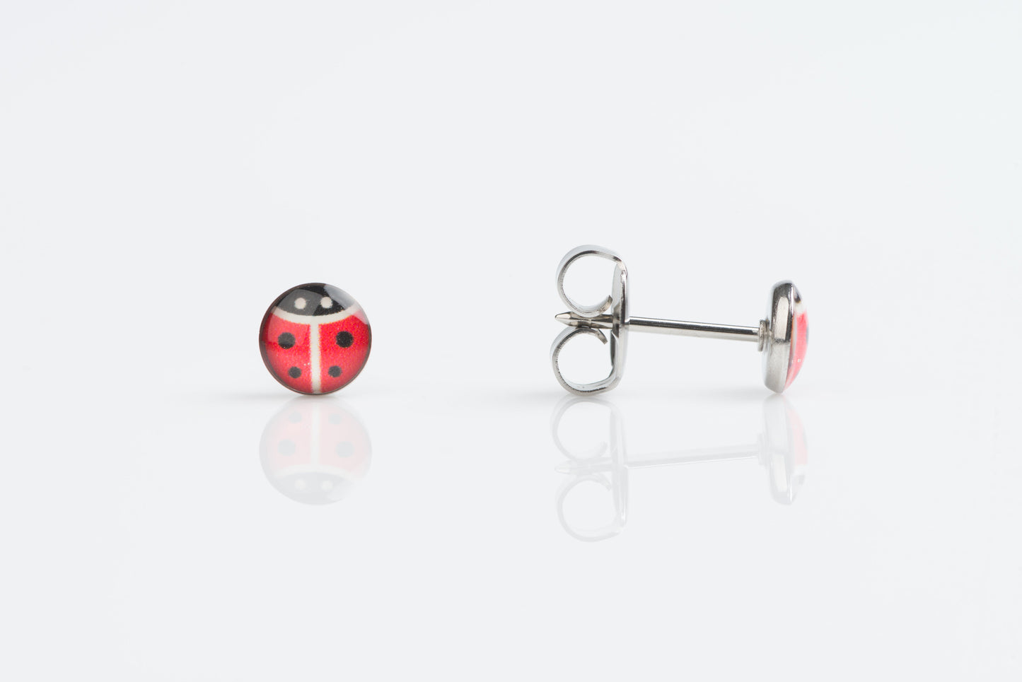 System 75™ Lady Bug Piercing Studs - Stainless Steel