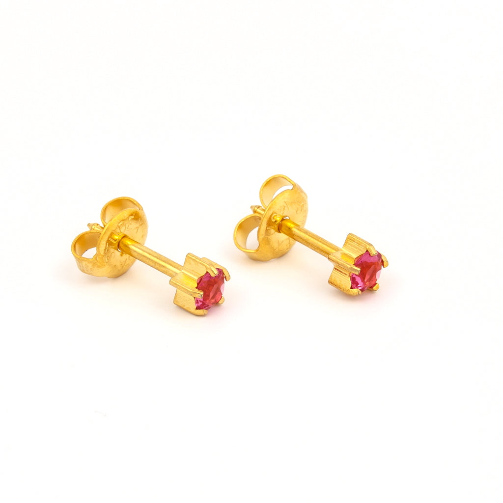 Prong Set Birthstone Universal Flatpack Piercing Studs - Gold Plated - October Rose Crystal - Large Adaptor