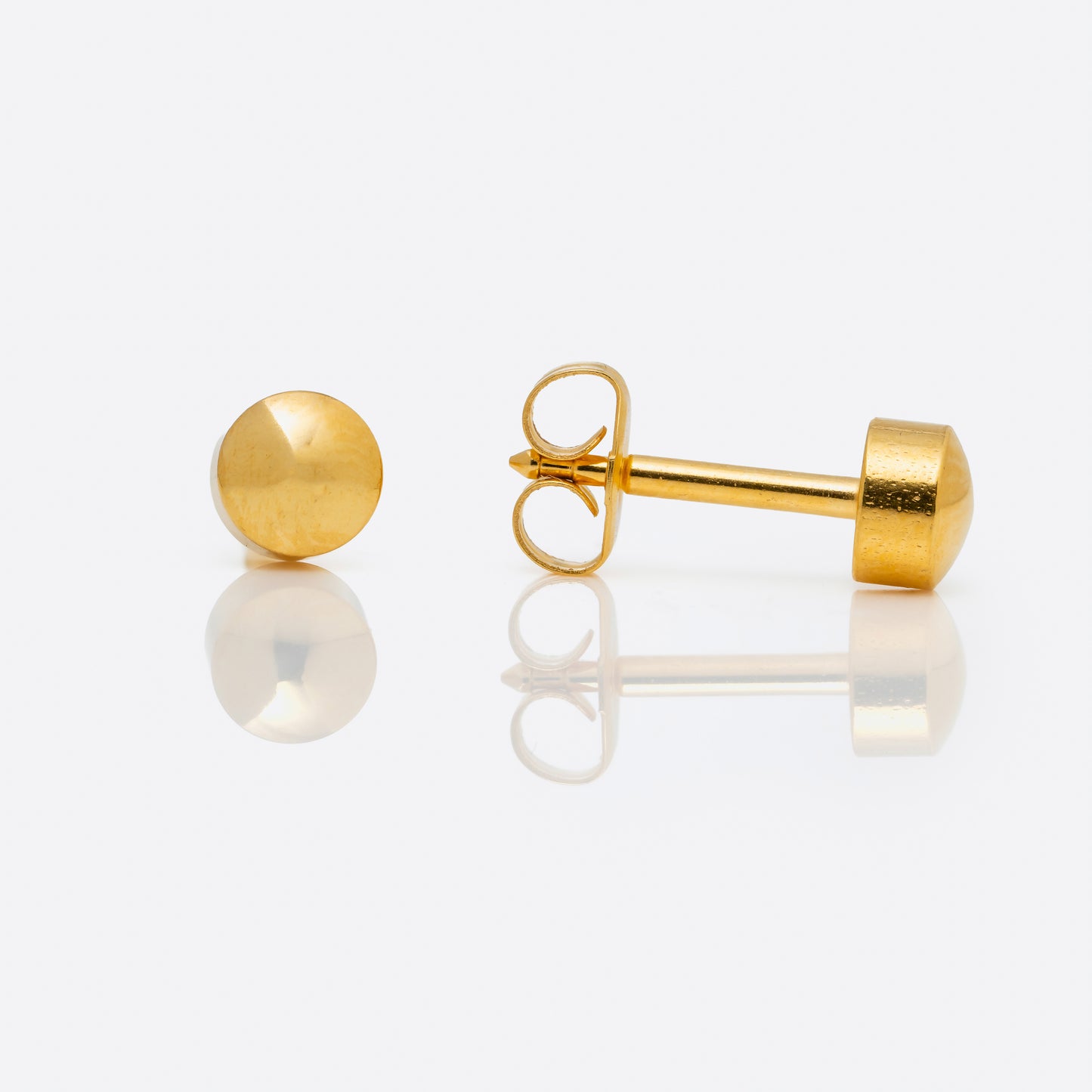 Ball Polished Universal Flatpack Piercing Studs - Gold Plated - Large Adaptor