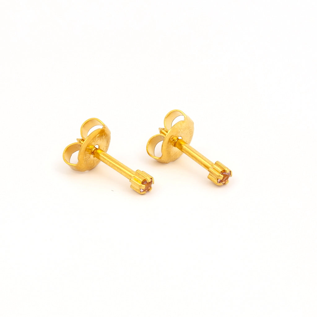 Prong Set Birthstone Universal Flatpack Piercing Studs - Gold Plated  - June Alexandrite Crystal - Mini Adaptor