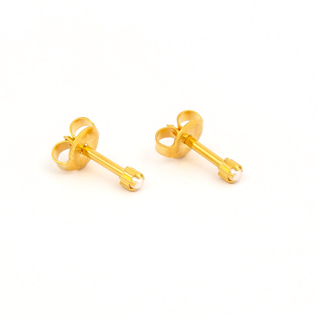 Prong-Set Pearl Universal Flatpack Piercing Studs