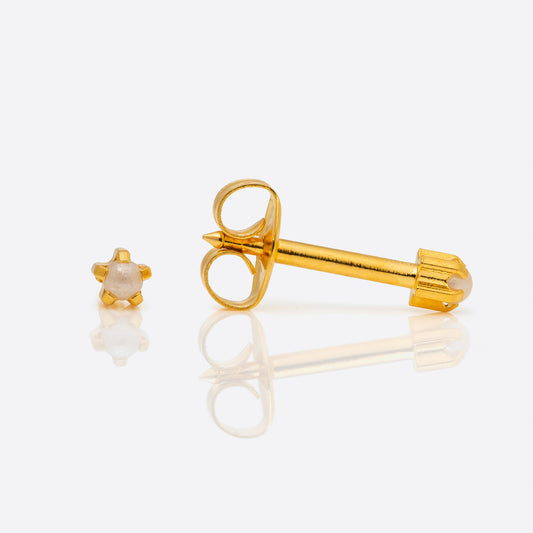 Prong-Set Pearl Universal Flatpack Piercing Studs - Gold Plated - Mini Adaptor