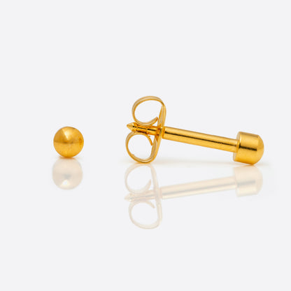 Ball Polished Universal Flatpack Piercing Studs - Gold Plated - Mini Adaptor
