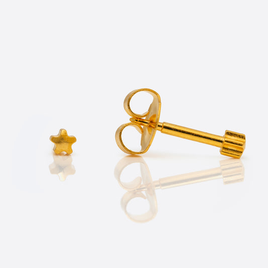 Star Universal Flatpack Piercing Studs - Gold Plated - Mini Adaptor