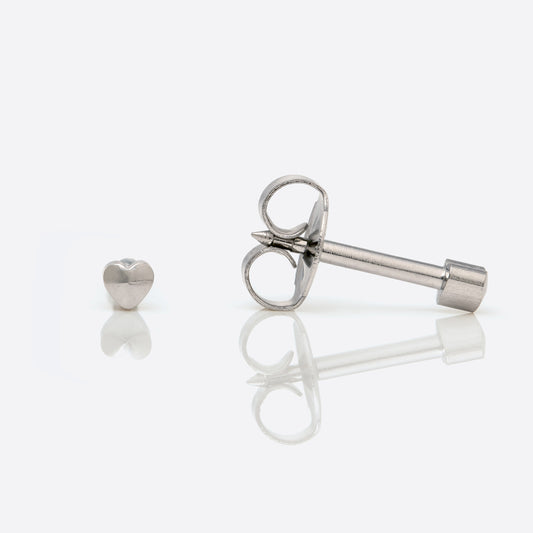 Heart Universal Flatpack Piercing Studs - Stainless Steel - Mini Adaptor