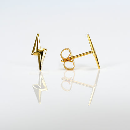 Sensitive Sterilized Fashion Lightning Bolt Studs - Gold Plated