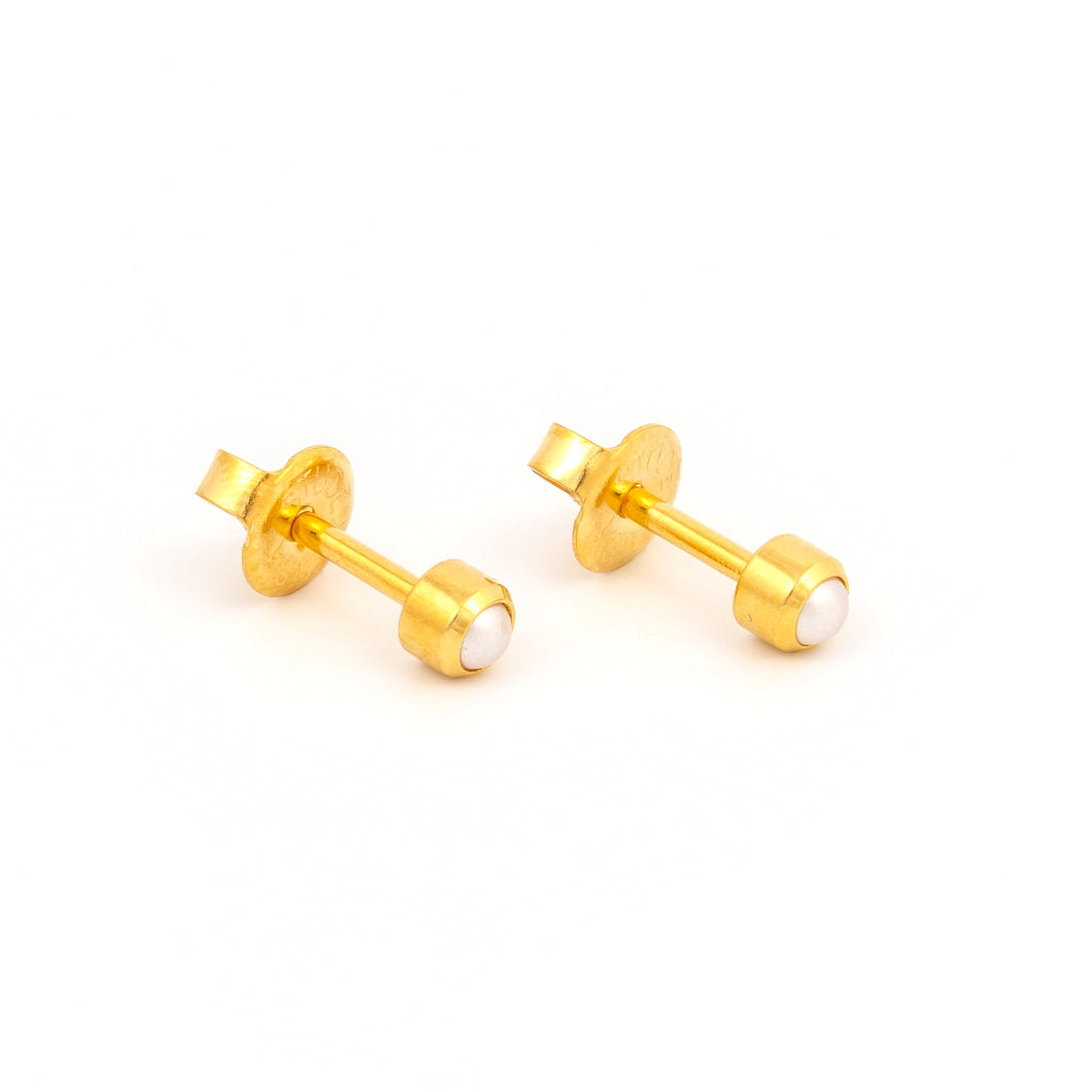 ピアス　No.4390 Bezel Pearl Universal Select Carded Piercing Studs – STUDEX®