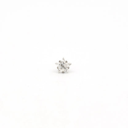 Sensitive Sterilized Star Cut Cubic Zirconia  Fashion Studs - 5mm - Stainless Steel