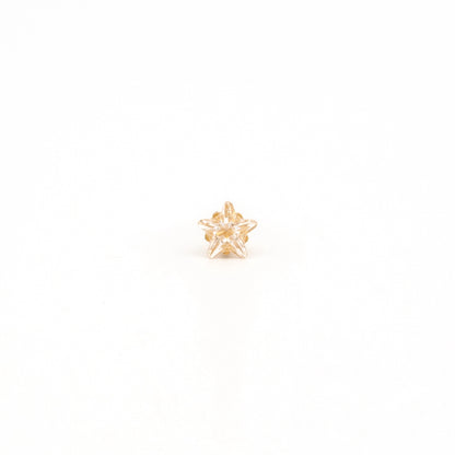 Sensitive Sterilized Star Cut Cubic Zirconia  Fashion Studs - 5mm - Gold Plated