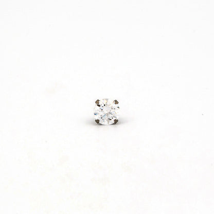 Sensitive Sterilized Prong-Set Cubic Zirconia  Fashion Studs - Clear cz - 5mm -  Stainless Steel