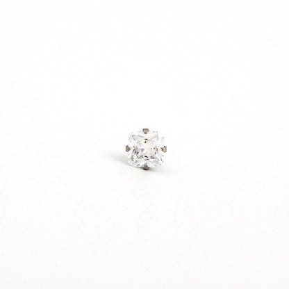 Sensitive Sterilized Prong-Set Princess-Cut Cubic Zirconia  Fashion Studs - 5x5mm - Stainless Steel