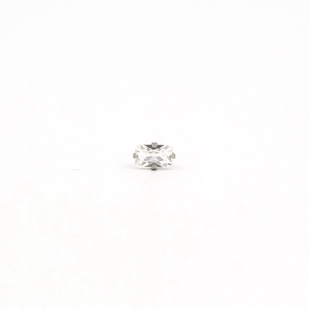 Sensitive Sterilized 5x3mm Cubic Zirconia  Fashion Studs - Stainless Steel