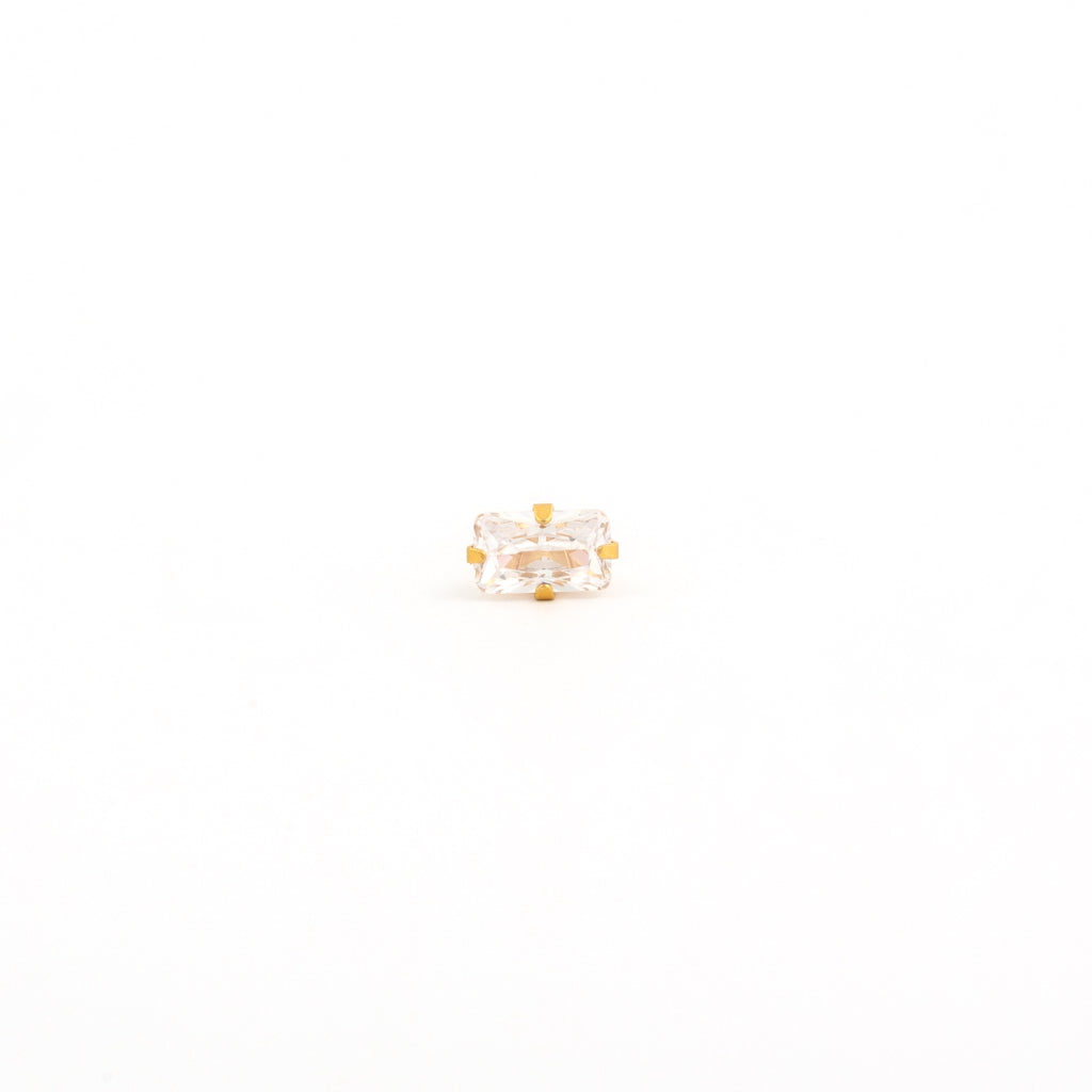 Sensitive Sterilized 5x3mm Cubic Zirconia  Fashion Studs - Gold Plated