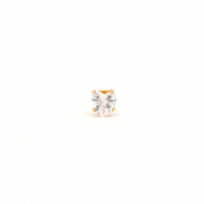 Sensitive Sterilized Heart Cubic Zirconia  Fashion Studs - 5x5mm - Gold Plated