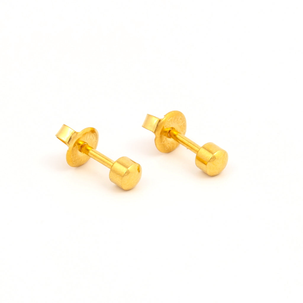 Ball Polished Universal Flatpack Piercing Studs - Gold Plated Over Steel - Regular Adaptor