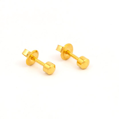 Ball Polished Universal Flatpack Piercing Studs - Gold Plated Over Steel - Regular Adaptor