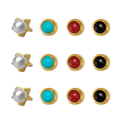 Prong-Set Pearl Universal Flatpack Piercing Studs (Assorted Dozen)