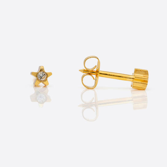 Starlite Crystal Universal Flatpack Piercing Studs - Gold Plated - Regular Adaptor