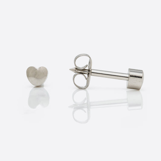 Heart Universal Flatpack Piercing Studs - Stainless Steel - Regular Adaptor