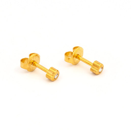 Heartlite Crystal Universal Flatpack Piercing Studs - Gold Plated - Regular Adaptor