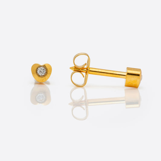 Heartlite Crystal Universal Flatpack Piercing Studs - Gold Plated - Regular Adaptor