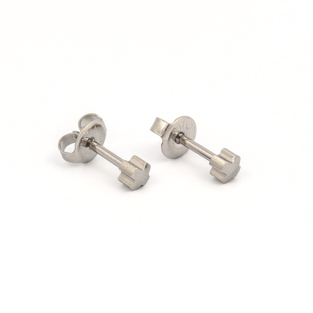 Cross Universal Flatpack Piercing Studs - Stainless Steel - Regular Adaptor