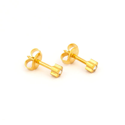 Crosslite Crystal Universal Flatpack Piercing Studs - Gold Plated - Regular Adaptor