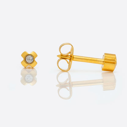 Crosslite Crystal Universal Flatpack Piercing Studs - Gold Plated - Regular Adaptor