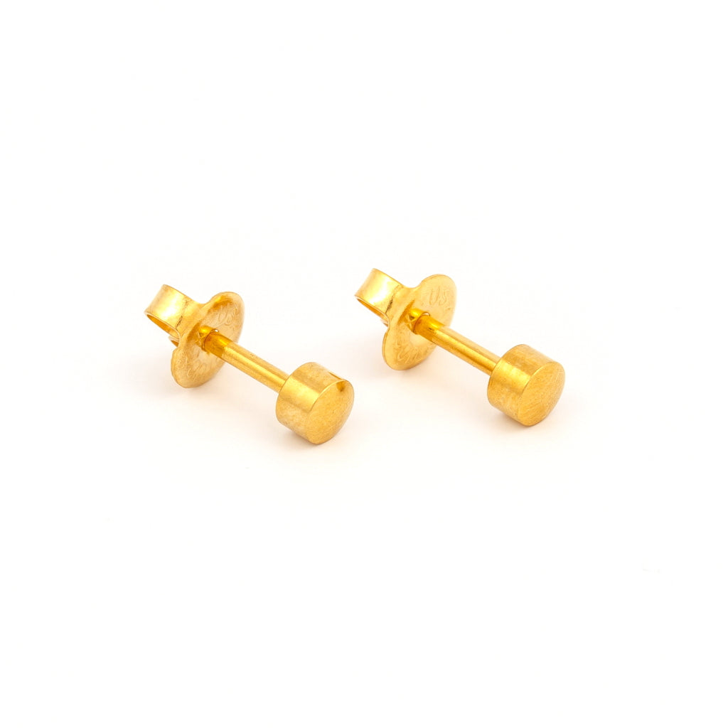 Full Moon Universal Flatpack Piercing Studs - Gold Plated - Regular Adaptor