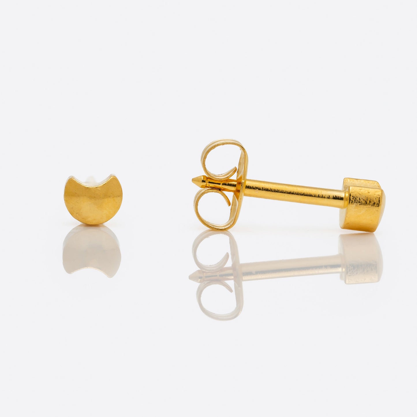 Full Moon Universal Flatpack Piercing Studs - Gold Plated - Regular Adaptor