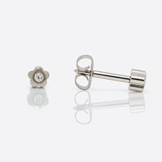 Flowerlite Crystal Universal Flatpack Piercing Studs - Stainless Steel - Regular Adaptor