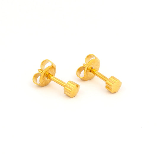 Flower Universal Flatpack Piercing Studs - Gold Plated - Regular Adaptor