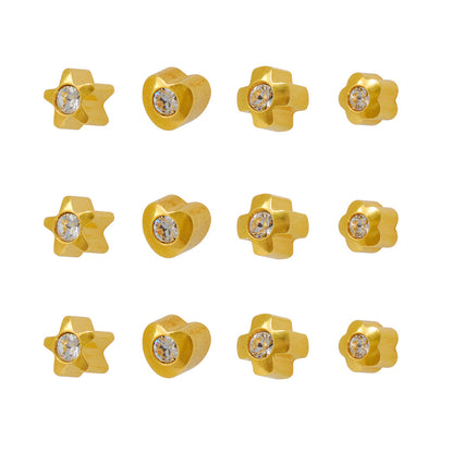 Shapelite Crystal Universal Flatpack Piercing Studs (Assorted Dozen)