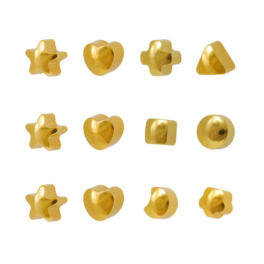 Shapes Universal Flatpack Piercing Studs (Assorted Dozen) - Regular Adaptor