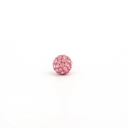 Sensitive Puff Pad Fashion - Fireball - 6mm - Light Rose Crystal - Stainless Steel