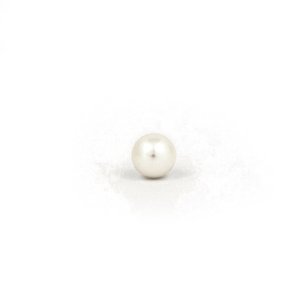 Sensitive Puff Pad Fashion - 6mm - White Pearl - Gold Plated