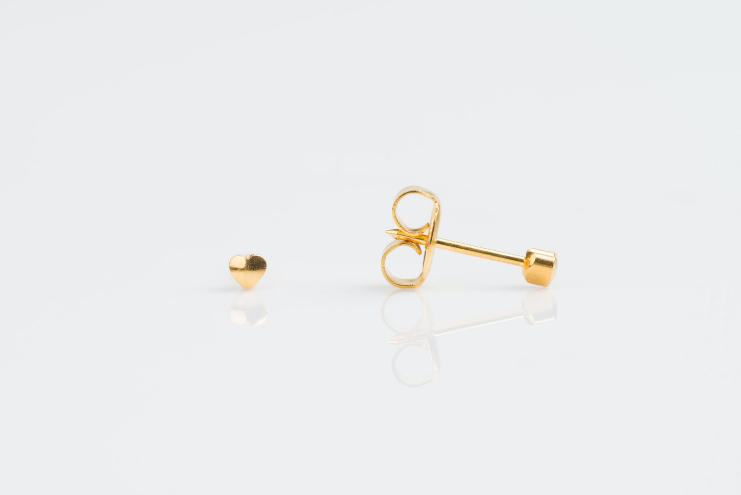 System 75™ Heart Piercing Studs - 3mm - Gold Plated