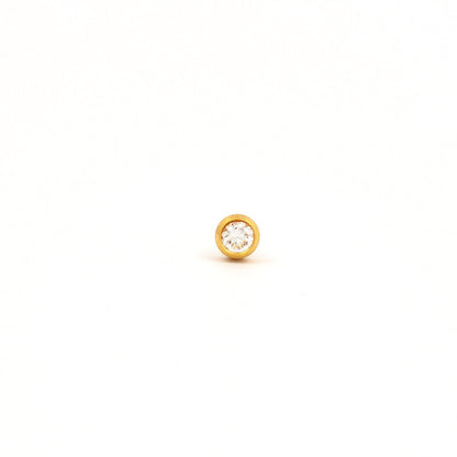 Tiny Tips Bezel Set Cubic Zirconia Studs - 3mm - Gold Plated