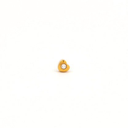 Tiny Tips Heartlite Crystal Studs - 4mm - Gold Plated