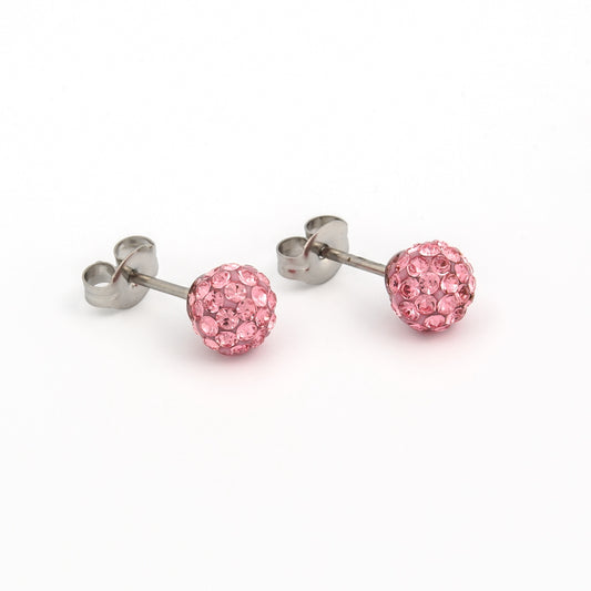 Tiny Tips Fireball Studs - 4.5mm - Light Rose - Stainless Steel