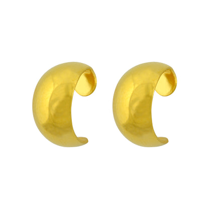 Tiny Tips J Smooth Hoop Studs - 3/8" - Gold Plated